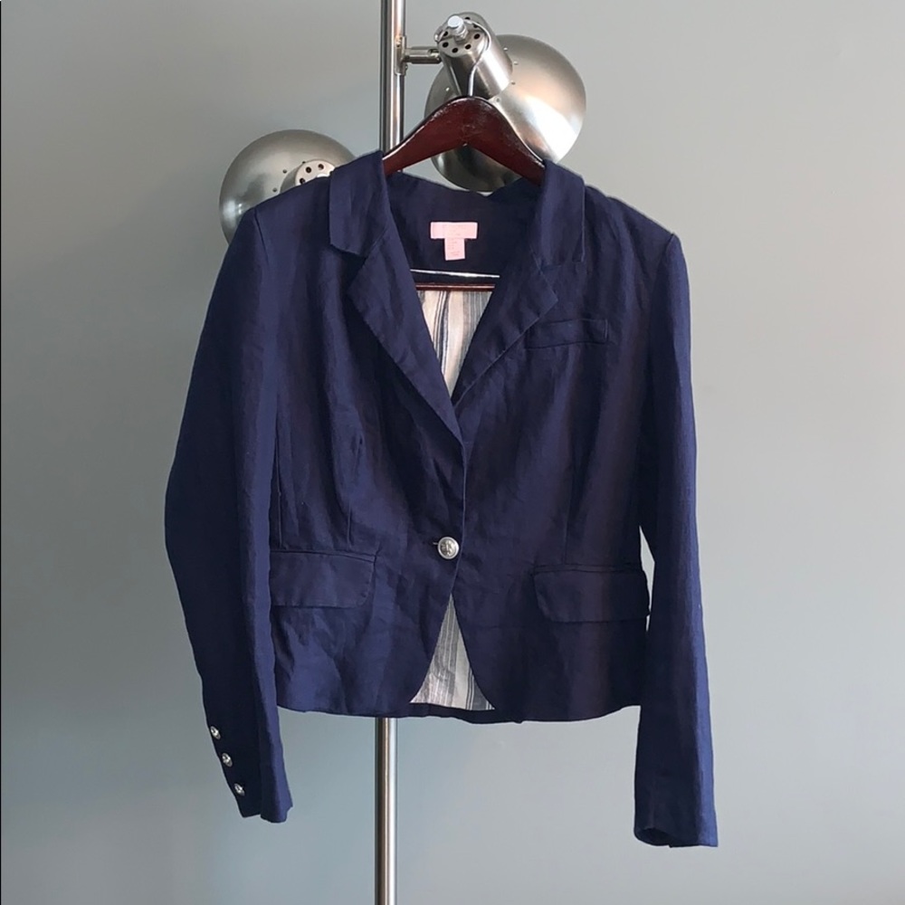 St. Tropez navy blue blazer w/ nautical buttons